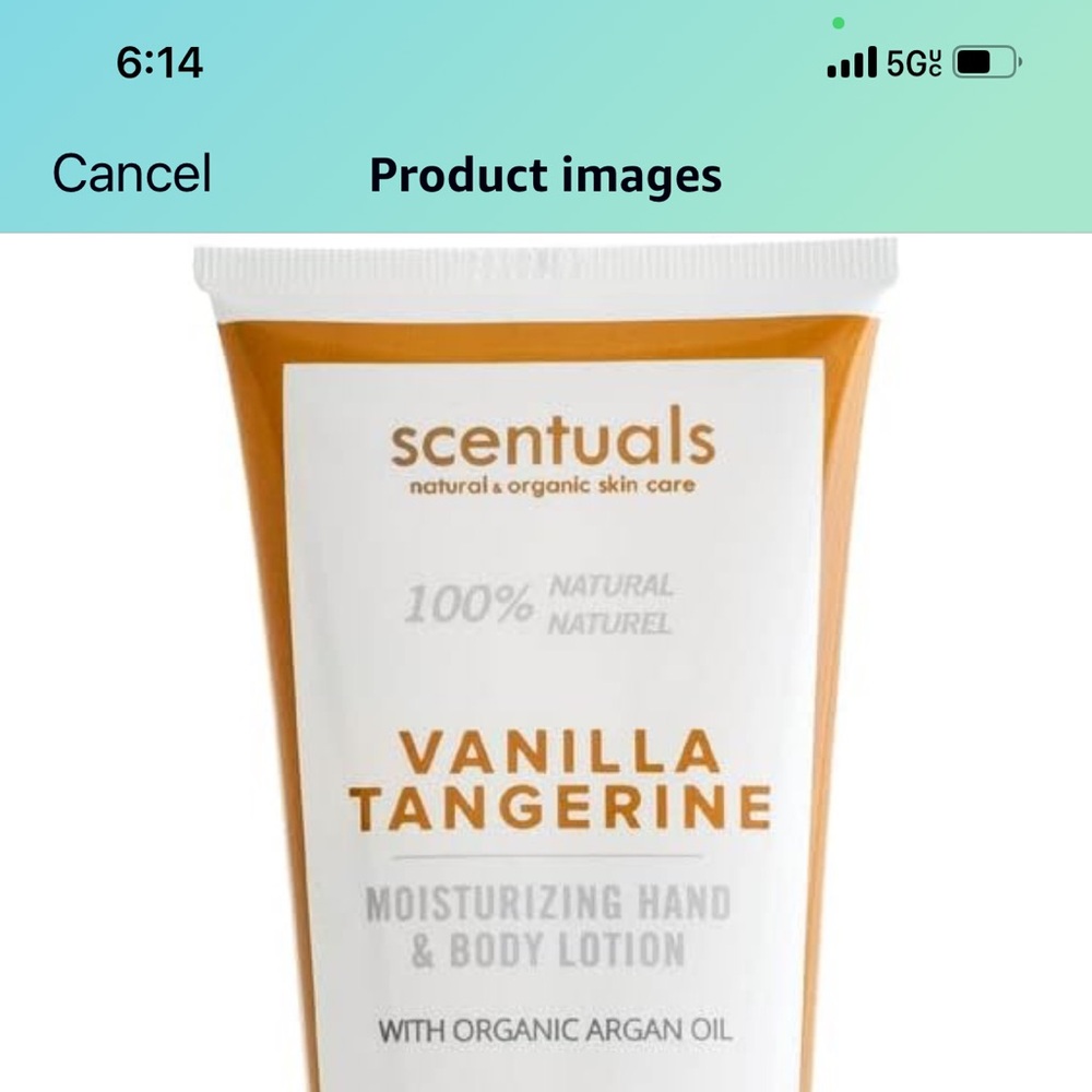 Body wash and Hand & Body Cream Scented with Essential Oil Vanilla Tangerine,